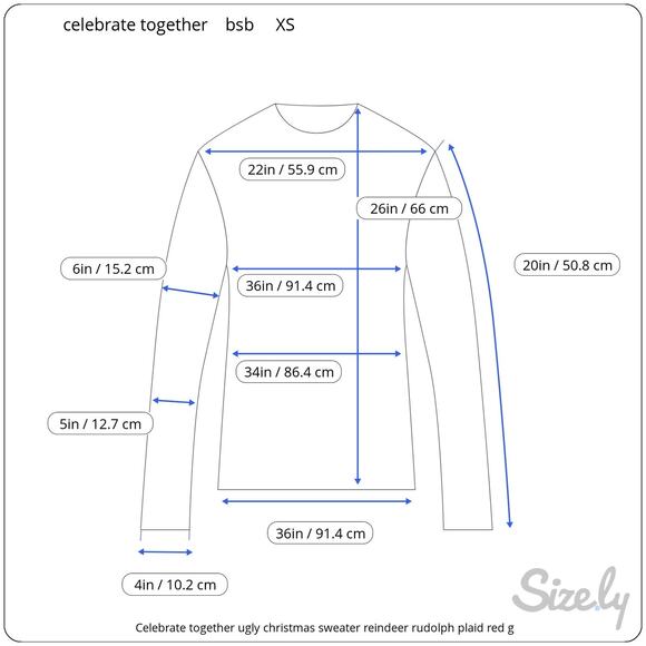 Celebrate together ugly christmas sweater reindeer rudolph plaid red green pink - Picture 2 of 11